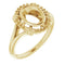 Bague ovale 8x6 mm en or jaune 14 carats