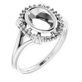 Bague de montage ovale blanche 10K 8x6 mm