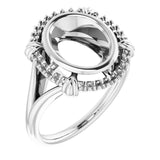 Bague de montage ovale blanche 10K 10x8 mm