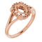 Bague ovale 10K Rose 6x4 mm