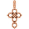 Pendentif croix ronde en or rose 14 carats de 2 mm