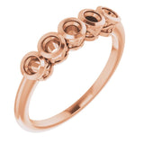 Bague sertie de cinq pierres en or rose 14 carats