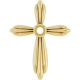 Pendentif croix serti clos rond en or jaune 14 carats, 2,5 mm