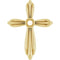 Pendentif croix serti clos rond en or jaune 14 carats, 2,5 mm