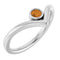Bague en V sertie d'une citrine naturelle blanche 14 carats