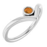 Bague en argent sterling sertie d'une citrine naturelle (clous)