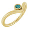 Bague en V sertie d'alexandrite naturelle jaune 14 carats
