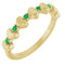 Bague empilable en forme de cœur avec émeraude naturelle jaune 14 carats