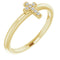 Bague croix empilable en or jaune 14 carats sertie de diamants naturels (0,03 carat au total).