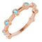 Bague barrette sertie d'une aigue-marine rose naturelle 14 carats