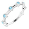 Bague barrette sertie d'une aigue-marine naturelle blanche 14 carats