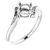 Bague de montage ronde en or blanc 14 carats de 5,8 mm