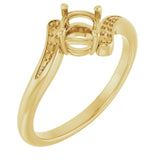 Bague de montage ronde en or jaune 14 carats de 5,2 mm