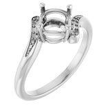Bague de montage ronde en or blanc 18 carats de 6,5 mm