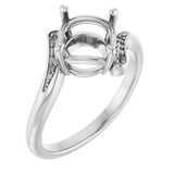 Bague de montage ronde 8 mm en or blanc 18 carats