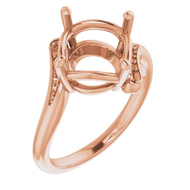 Bague de montage ronde 10K Rose 10 mm