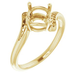 Bague de montage ronde jaune 10K 7 mm