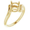 Bague de montage ronde en or jaune 18 carats de 7 mm