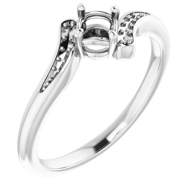 Bague de montage ronde 4,1 mm en or blanc 14 carats
