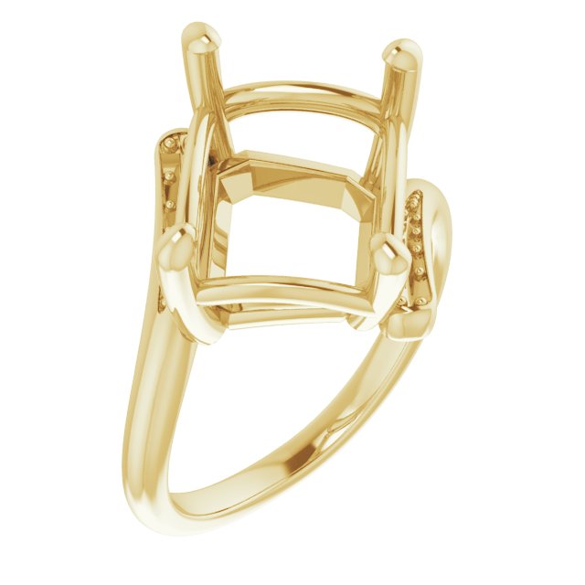 Bague sertie d'une émeraude jaune 10K de 12 x 10 mm
