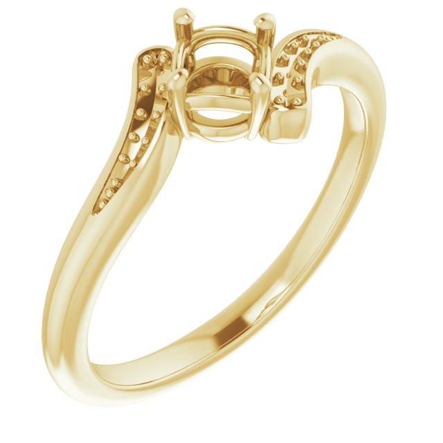 Bague de montage ronde 4,4 mm jaune 10K