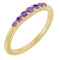 Bague empilable en or jaune 14 carats et améthyste naturelle