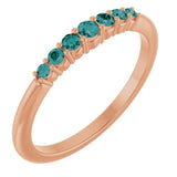 Bague empilable en alexandrite naturelle rose 14 carats