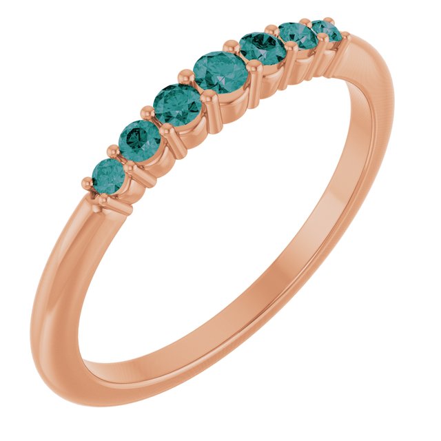 Bague empilable en alexandrite naturelle rose 14 carats