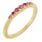 Bague empilable en or jaune 14 carats et tourmaline rose naturelle