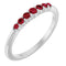 Bague empilable en argent sterling et rubis naturel