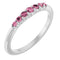 Bague empilable en or blanc 14 carats et tourmaline rose naturelle