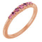Bague empilable en or rose 14 carats et tourmaline rose naturelle