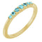 Bague empilable en or jaune 14 carats et zircon bleu naturel