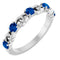 Bague empilable en or blanc 14 carats et saphir bleu de laboratoire