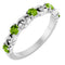 Bague empilable en platine et péridot naturel
