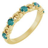 Bague empilable en alexandrite naturelle jaune 14 carats