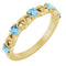 Bague empilable en aigue-marine naturelle jaune 14 carats