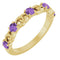 Bague empilable en or jaune 14 carats et améthyste naturelle