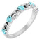 Bague empilable en or blanc 14 carats et zircon bleu naturel
