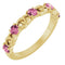 Bague empilable en or jaune 14 carats et tourmaline rose naturelle