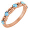 Bague empilable en or rose 14 carats et aigue-marine naturelle