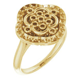 Bague de montage de style halo jaune 14K