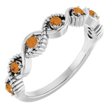Bague empilable en argent sterling et citrine naturelle