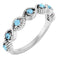 Bague empilable en platine et aigue-marine naturelle