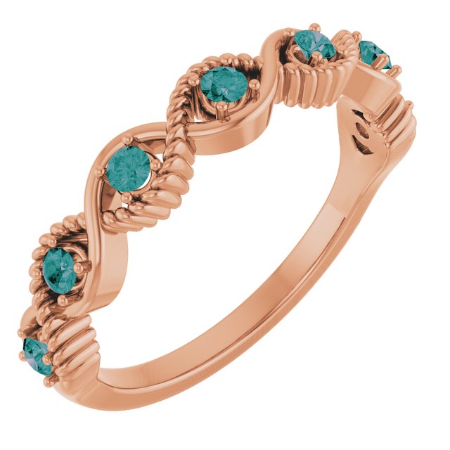 Bague empilable en alexandrite naturelle rose 14 carats