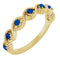 Bague empilable en or jaune 14 carats et saphir bleu de laboratoire
