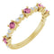 Bague en or jaune 14 carats avec tourmaline rose naturelle et diamants naturels (0,25 carat au total).