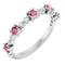 Bague en or blanc 14 carats avec tourmaline rose naturelle et diamants naturels (0,25 carat au total).