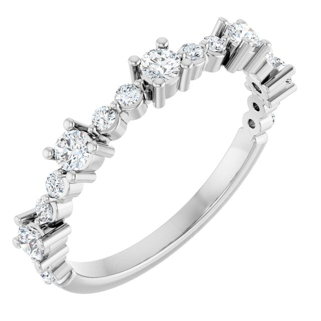 Bague en diamant naturel blanc 14 carats 1/2 CTW