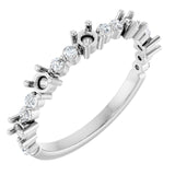 Bague empilable en argent sterling sertie de diamants naturels semi-sertis (0,25 carat au total)